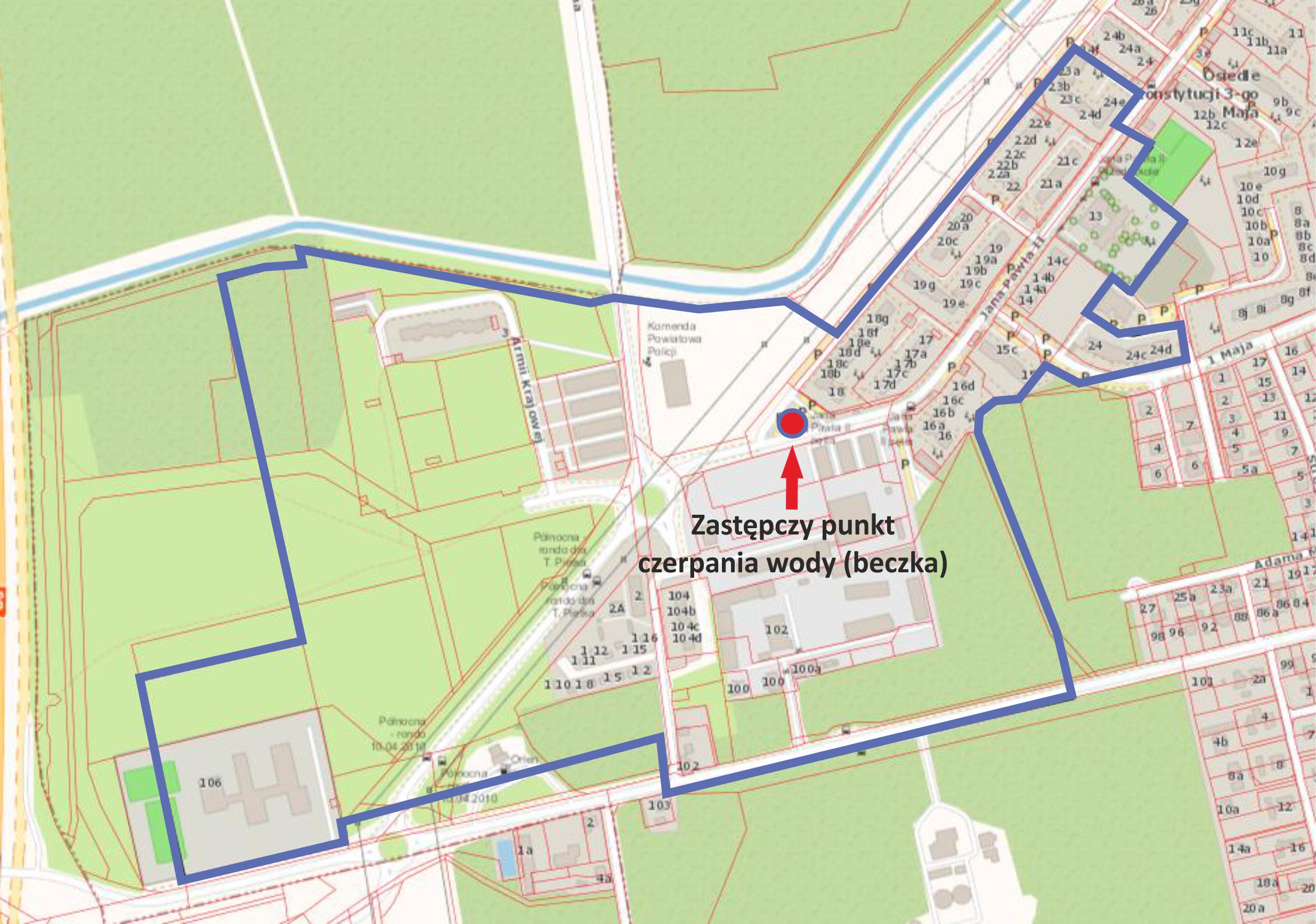 Zdjecie przedstawiajace punkt czasowego poboru wody
