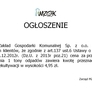 OGŁOSZENIE O KWOCIE NA FUNDUSZ REKULTYWACJI